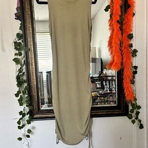 Tank styled tan Green Dress